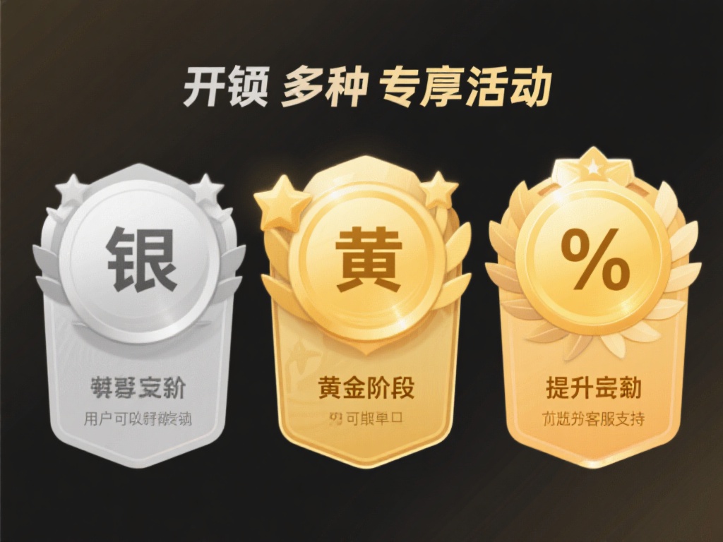 白银和黄金阶段：晋升至此，用户可以解锁更多的专属活